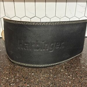 Harbinger Black Leather 6" Padded Weightlifting Belt with Suede Lining XL - 49”
